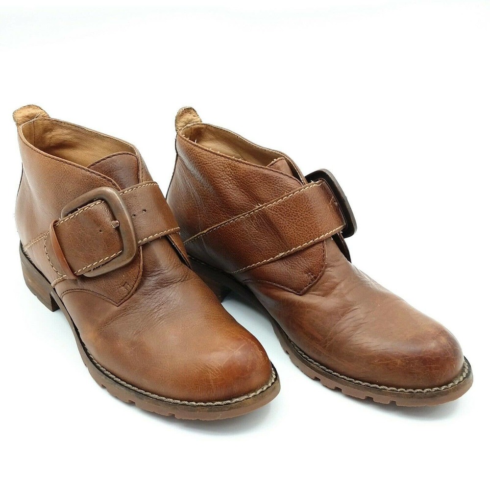 Sofft 6.5 Ankle Boot Buckle Shoe Brown Leather